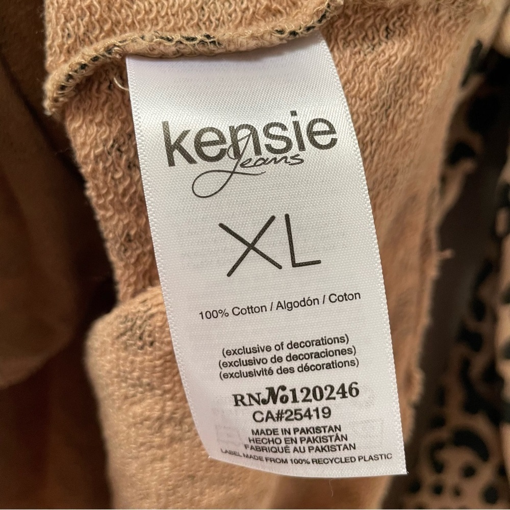 Kensie Cheetah Print button down Jacket/ Sweatshirt 100% Cotton size XL - Picture 4 of 7
